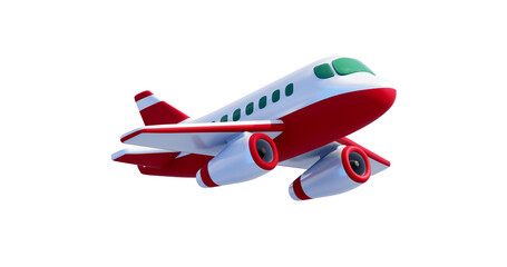 3D model plane in abstract and minimalistic style. Set of icons from different angles with transparent background. Flying isolated through the clouds, office and powerpoint style graphics