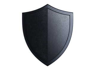 Shield design featuring a smooth black surface and elegant outline, cut out