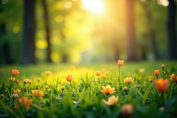 Obraz premium Abstract blurred nature scene, perfect for website backgrounds, graphic, trees, sky