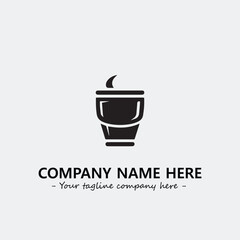 Cup illustration black and white for logo company vector image