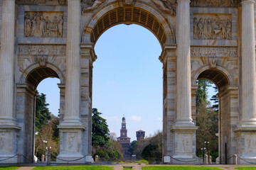 Fototapeta premium Arco della Pace in Milan, Italy