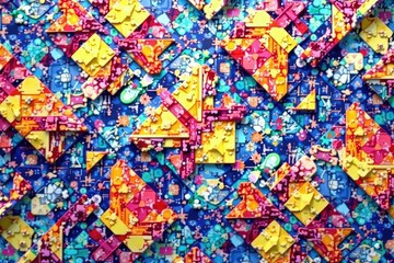 Fototapeta premium Abstract geometric shapes repeating seamlessly , minimal, digital
