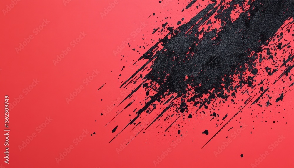 Poster Abstract Black And Red Texture Background With Scattered Particles