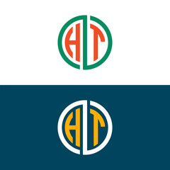 Fototapeta premium HT TH letter logo design