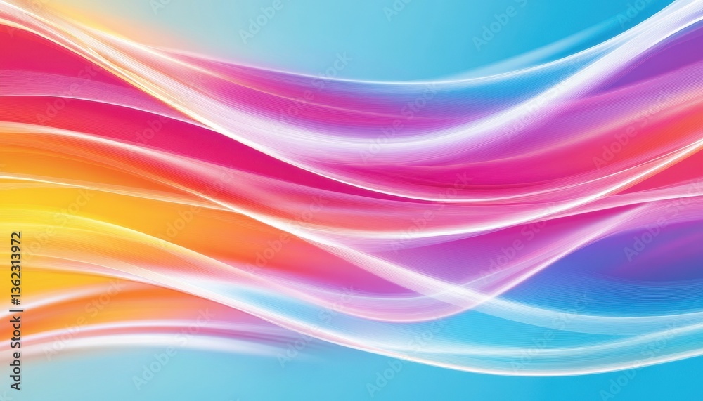 Poster Abstract Colorful Waves Background, Vibrant Swirls and Gradient Texture