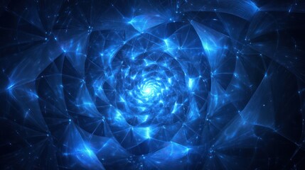 Fototapeta premium Abstract swirling fractal design, blue light. Background patterns. For digital art and technology themes
