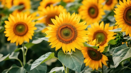 Obraz premium Collection of Sunflowers in Full Bloom, Isolated Clean White Background