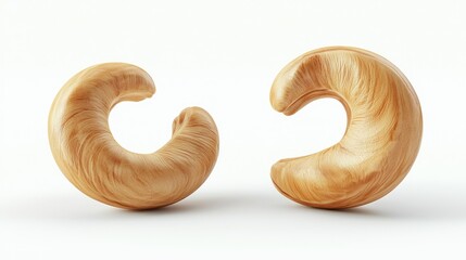 Fototapeta premium Delicious Cashew Nuts Cut Out, Isolated White Background