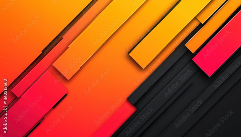 Fototapete abstract geometric background with diagonal lines and vibrant colors