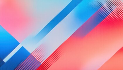 Abstract Geometric Background with Diagonal Lines and Vibrant Pink and Blue Gradient