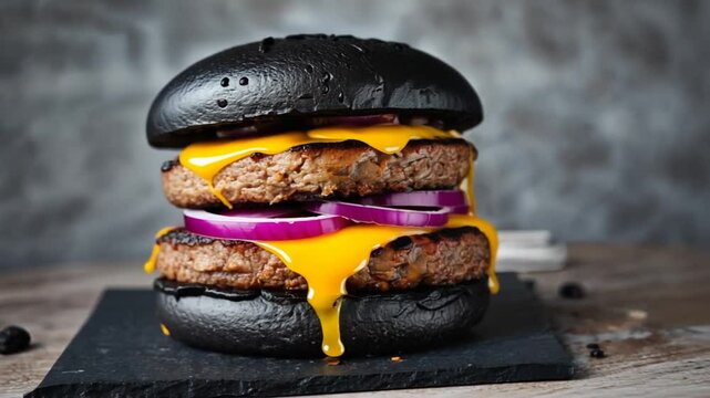 Black bread burger.
