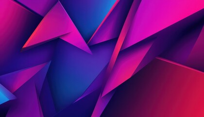Fototapeta premium Abstract Geometric Background with Vibrant Purple Pink and Blue Triangles