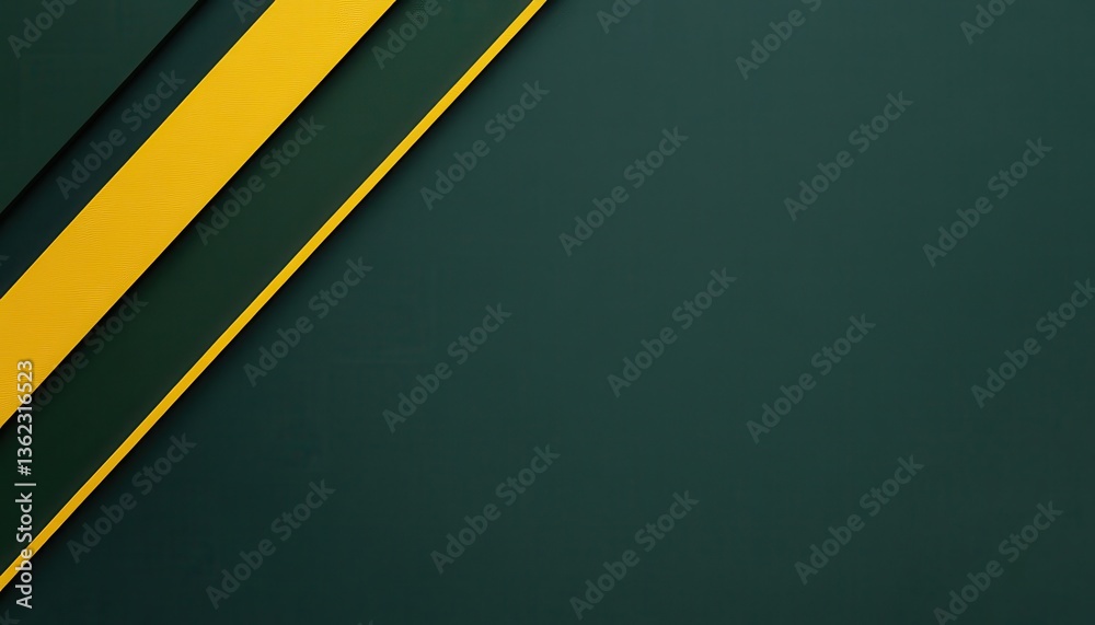 Aufkleber abstract geometric design with diagonal gold and dark green lines