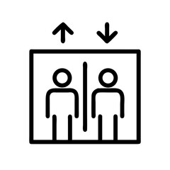 Simple elevator icon with up and down arrows