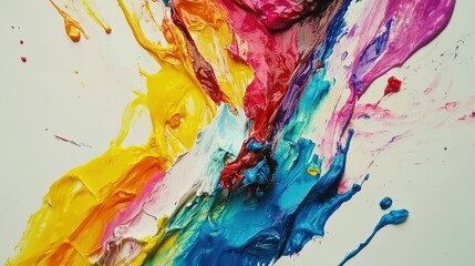 Abstract background with colorful splashes on white canvas illustration