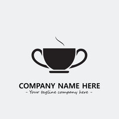 Cup illustration black and white for logo company vector image
