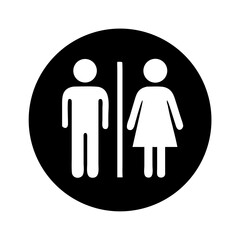 Gender symbol icon for male and female restroom signage
