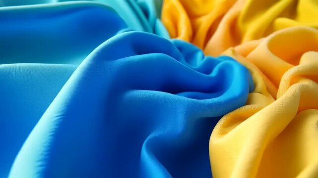 Vibrant Blue and Yellow Fabric Texture