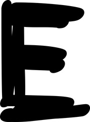 Bold streak Alphabet Letter Uppercase E.
