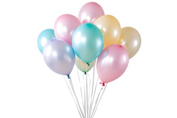 Pastel Balloon Bouquet, Isolated on White