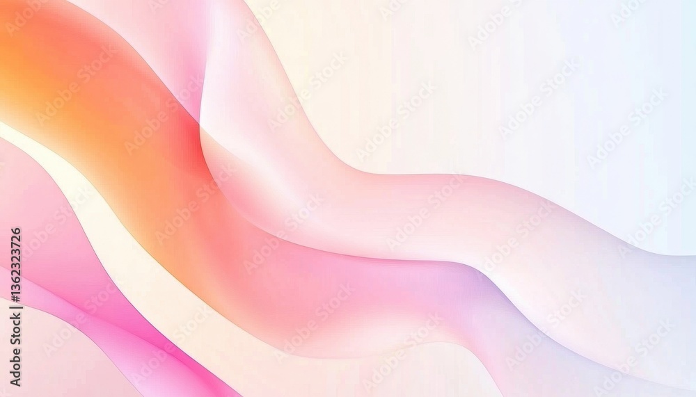 Poster Abstract Pastel Wave Background Design with Pink and Orange Gradient