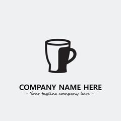 Cup illustration black and white for logo company vector image
