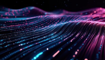 Obraz premium Abstract Pink and Purple Data Wave Background