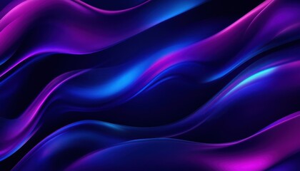 Abstract Purple And Blue Glowing Waves Background