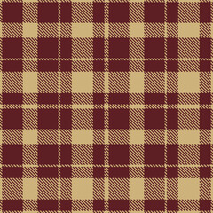 Dark Sandstone and Dark Burgundy Seamless Tartan Textile Design