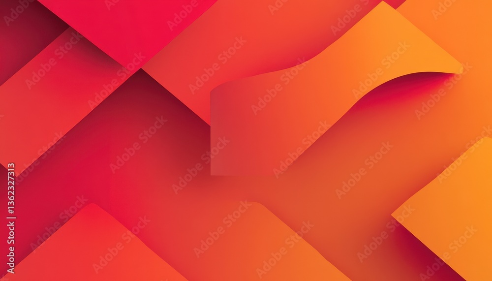 Aufkleber abstract red and orange geometric shapes background