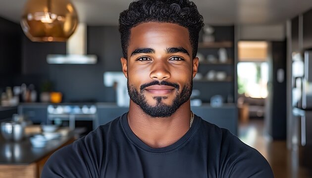 Man Portrait Modern Kitchen