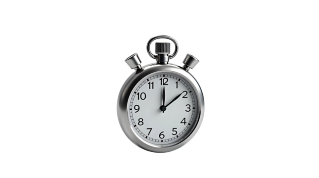 Classic Analog Stopwatch Isolated Transparent Background, PNG for Timing, Sports, Racing, and Precision Measurement Graphics - Powered by Adobe