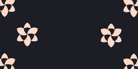 Digital technology with flower pattern on black background with texture. yellow color creates a modern and futuristic look. Vector illustration.