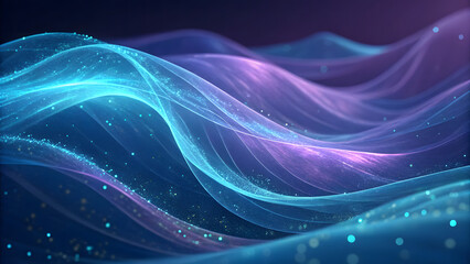 An abstract background enhances the serene beauty of a moonlit ocean wave