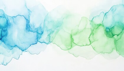 Abstract Watercolor Background: Blue Green Gradient Texture