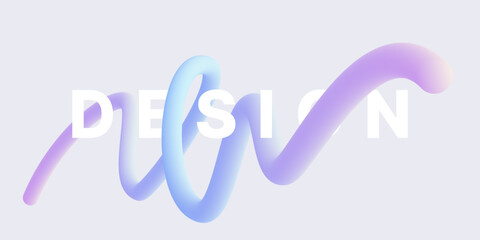 Wavy 3d ribbon. Colored wavy gradient line for background, poster or cover. Vector illustration design.