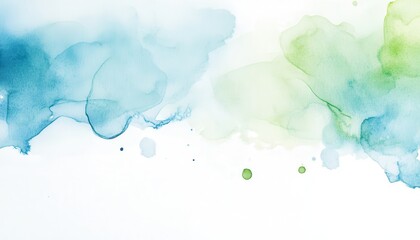 Abstract Watercolor Wash in Blue and Green Hues