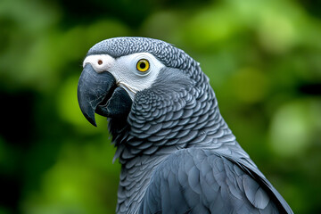 Obraz premium Close-Up of an African Grey Parrot