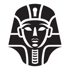 Illustrious Pharaoh Mask silhouette, an icon of Egyptian royalty - Pharaoh Mask illustration - Pharaoh Mask minimalist vector - Egyptian silhouette

