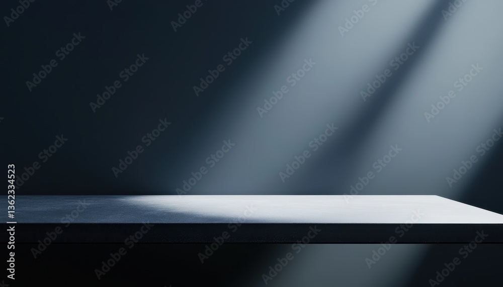 Aufkleber dark grey concrete shelf with light rays