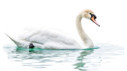 Obraz premium White swan on water