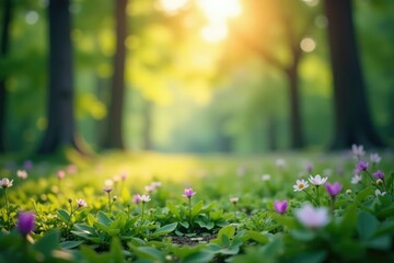 Abstract blurred nature scene, soft focus, calming tones, organic, subtle, nature