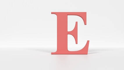8K 3D Capital Letter E – High-Resolution Alphabet Flash Card and Typography Render