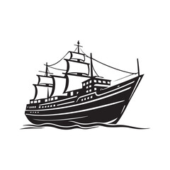 Simple vector illustration of a sailing boat on a white background