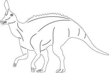 sketch dinosaur on white background, vector