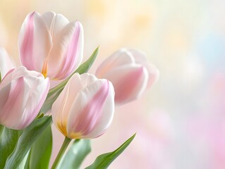 Fototapeta premium bouquet of pink tulips