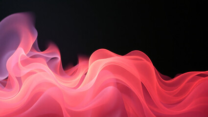 Abstract pink smokey waves in black background