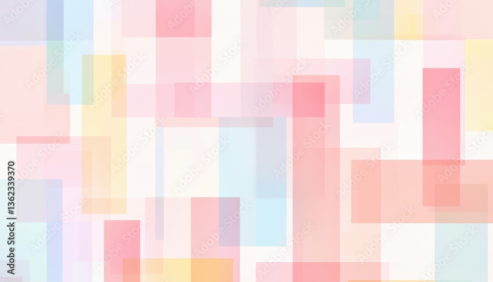 Poster Pastel Geometric Abstract Background with Soft Rectangles