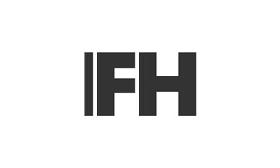 IFH logo design template with strong and modern bold text. Initial based vector logotype featuring simple and minimal typography. Trendy company identity.