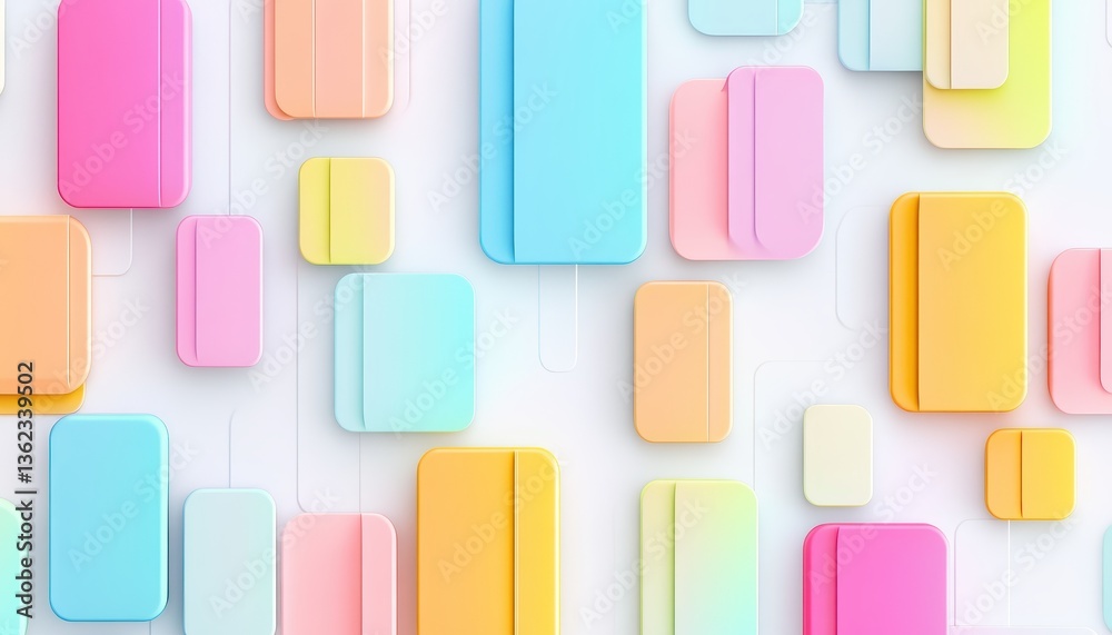 Aufkleber pastel geometric shapes abstract background design